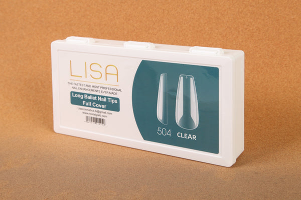 Lisa Long Ballet Nail Tips Full Cover Clear 504 pcs