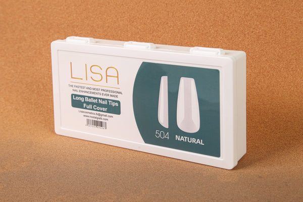 Lisa Long Ballet Nail Tips Full Cover Natural 504 pcs