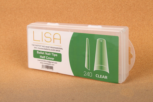 Lisa Ballet Nail Tips Half Cover 240pcs Clear