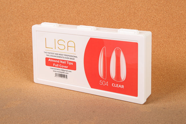 Lisa Almond Nail Tips Full Cover Clear 504 pcs