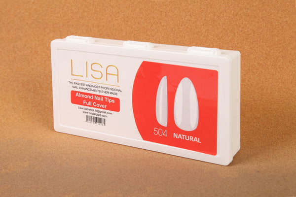 Lisa Almond Nail Tips Full Cover Natural 504pcs