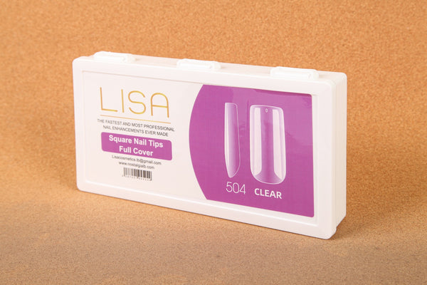 Lisa Square Nail Tips Full Cover Clear 504 pcs