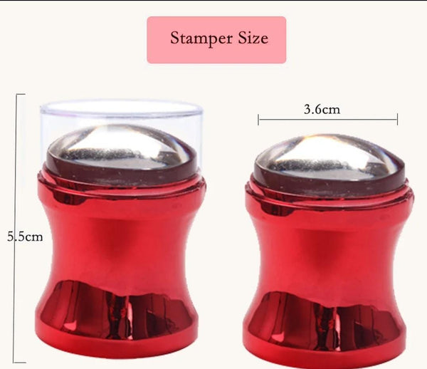 Silicone Jelly Nail Art Stamper & Scraper Kit